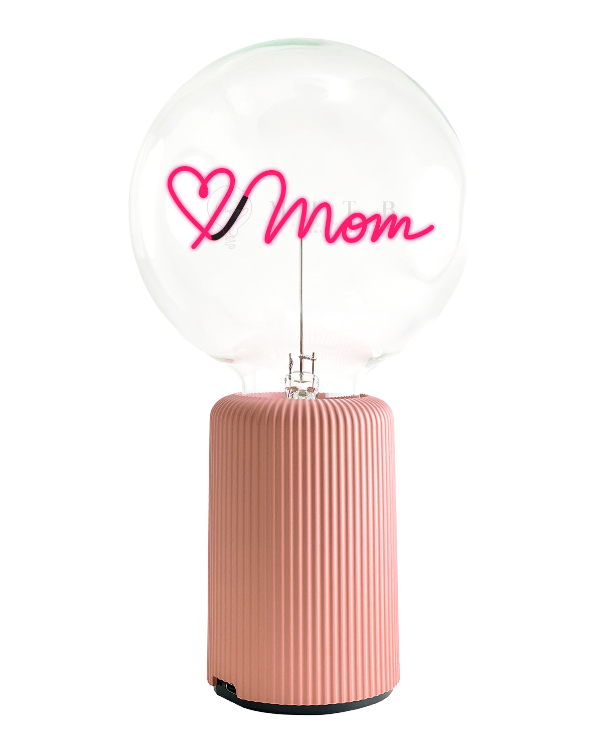 Bulb LOVE MOM Red with Base Table Lamp PORTABLE Pop Nomad Emerald