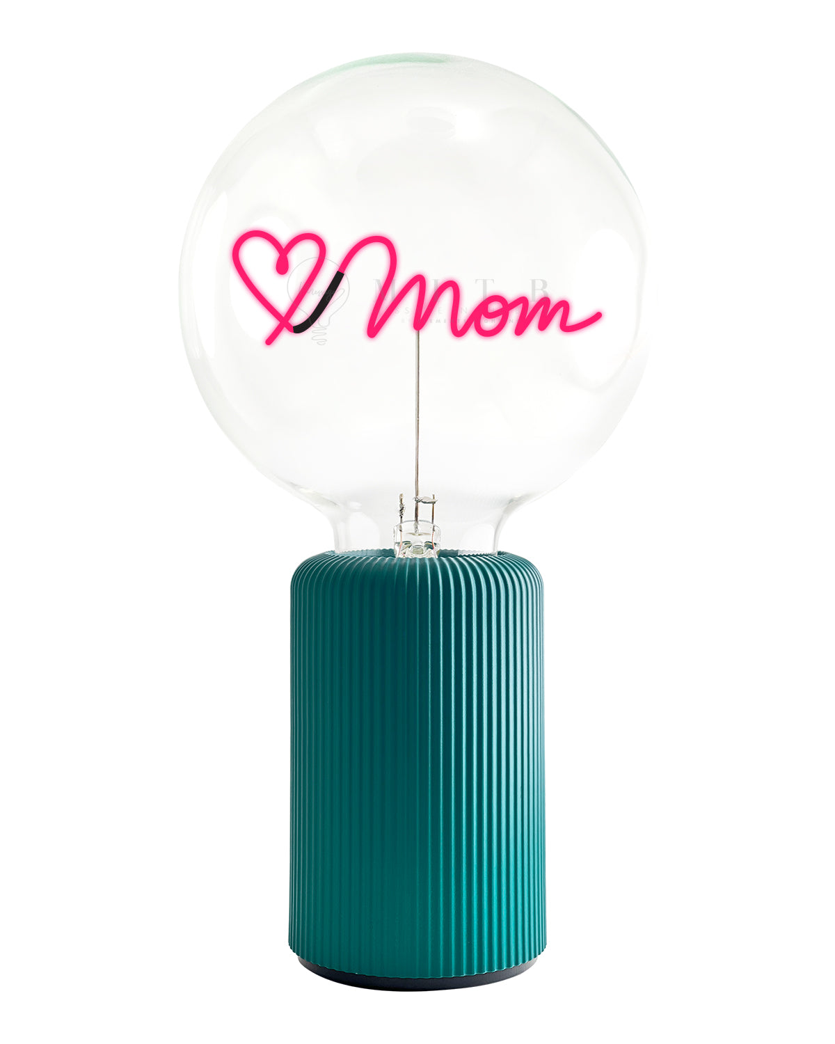Bulb LOVE MOM Red with Base Table Lamp PORTABLE Pop Nomad Emerald
