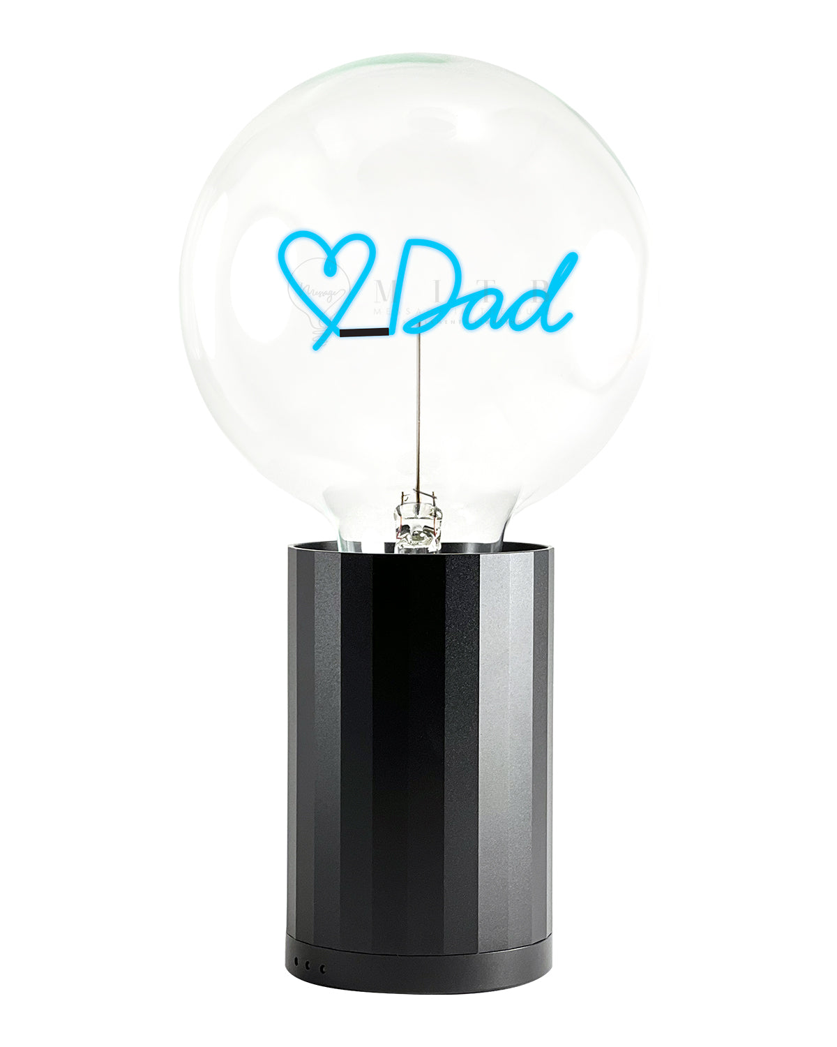 Bulb LOVE DAD Blue with Base Table Lamp PORTABLE Rose Gold