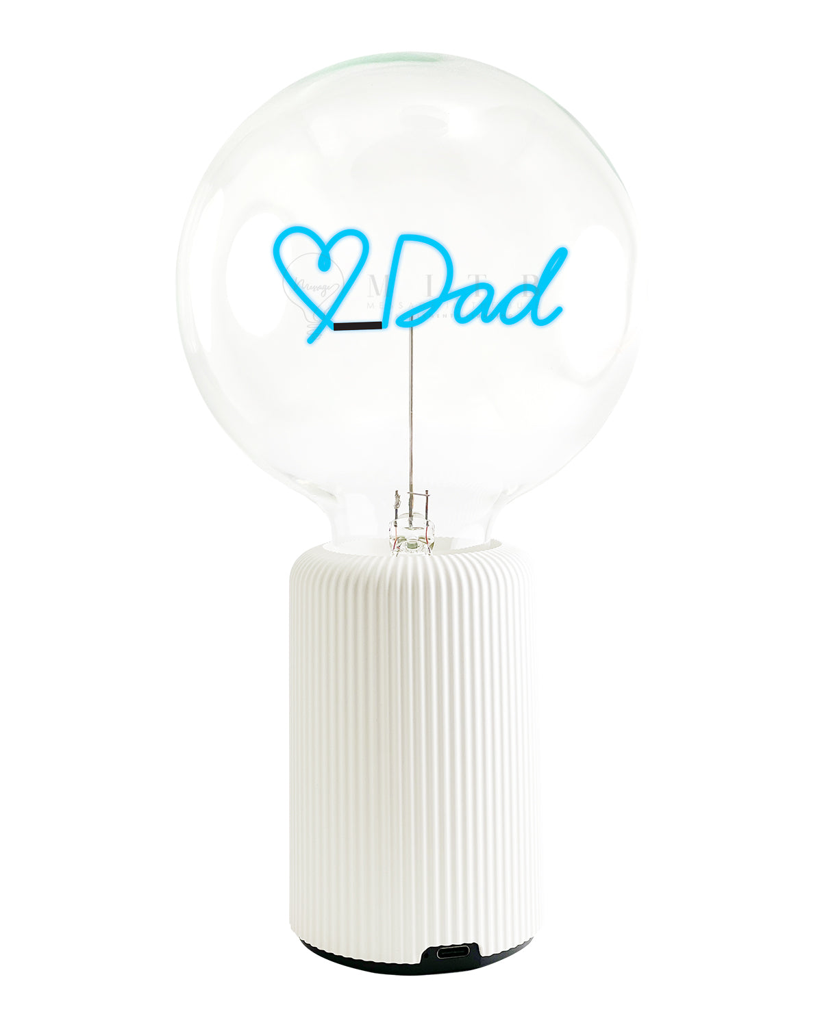 Bulb LOVE DAD Blue with Base Table Lamp PORTABLE Pop Nomad Blue