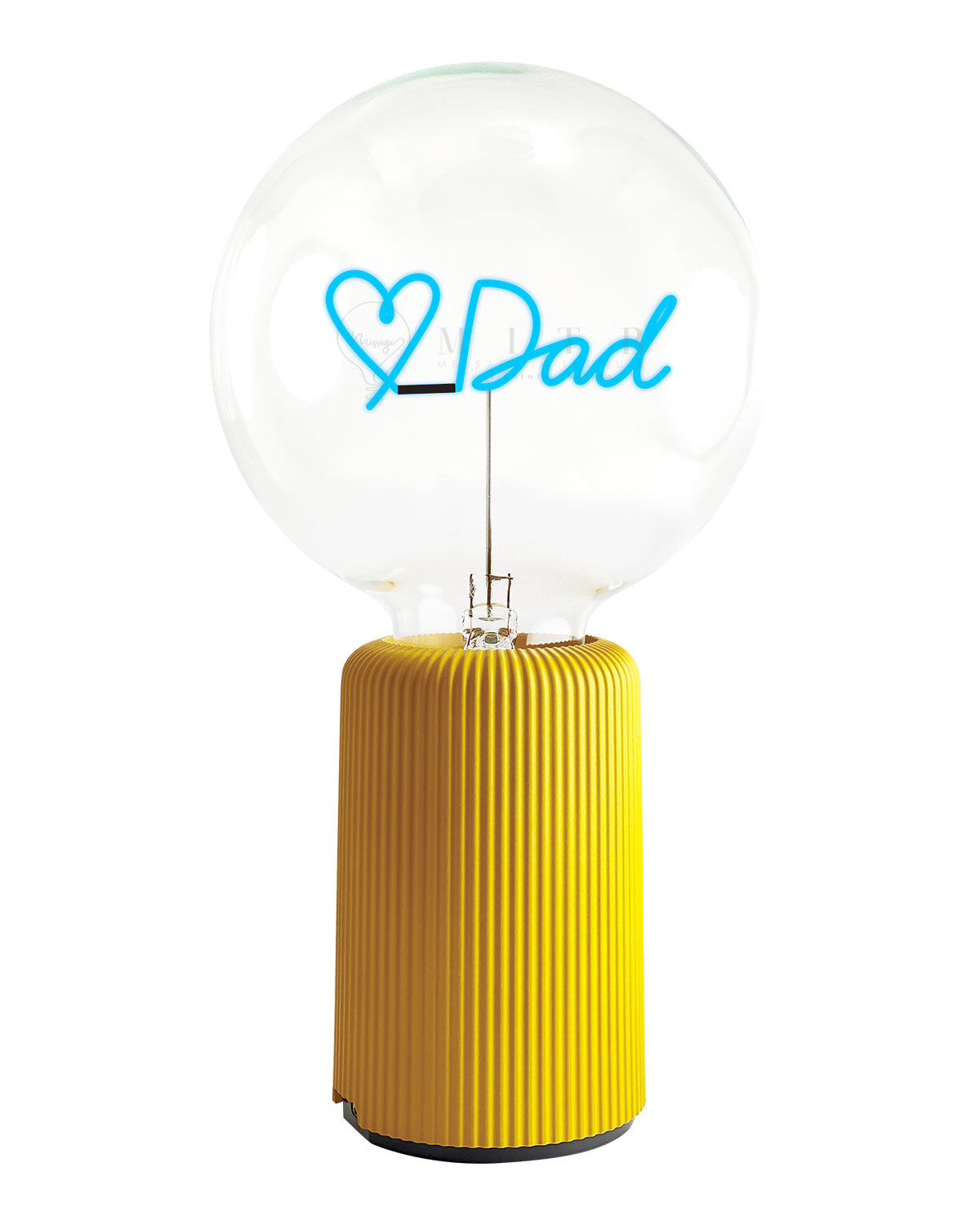 Bulb LOVE DAD Blue with Base Table Lamp PORTABLE Pop Nomad Blue