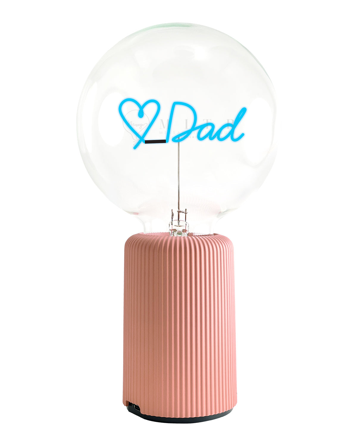 Bulb LOVE DAD Blue with Base Table Lamp PORTABLE Pop Nomad Blue