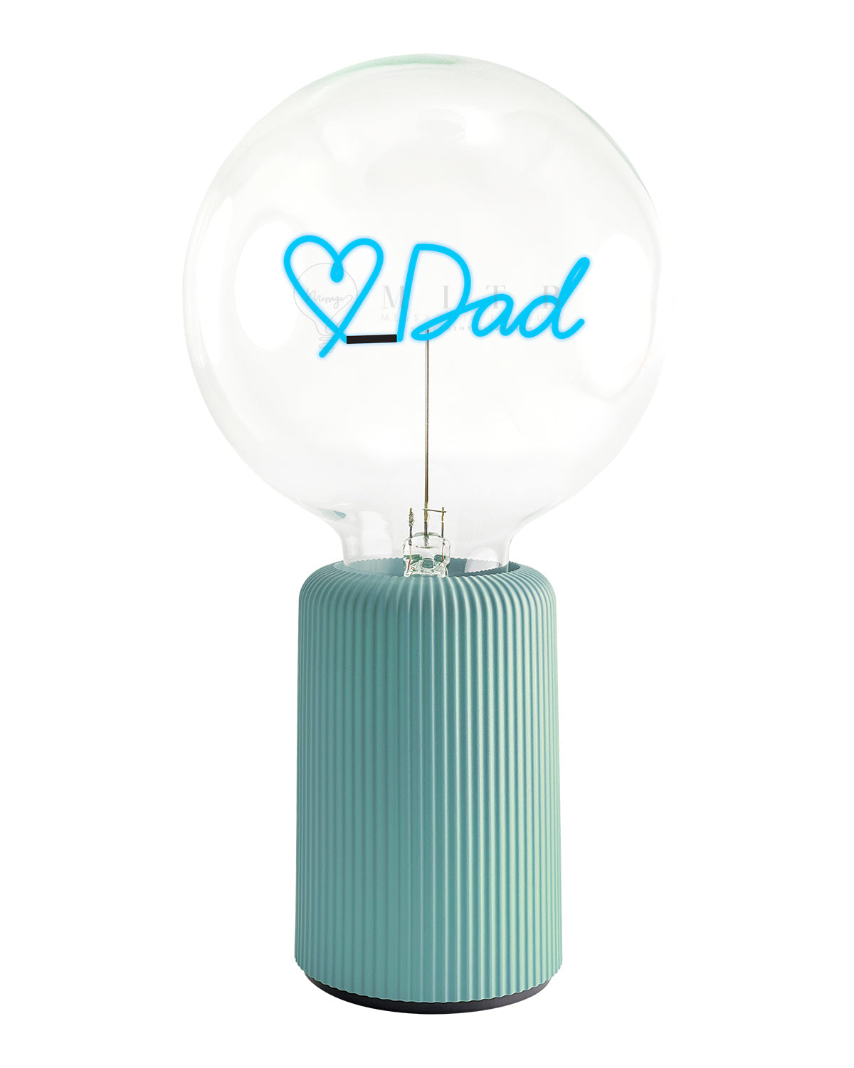 Bulb LOVE DAD Blue with Base Table Lamp PORTABLE Pop Nomad Blue