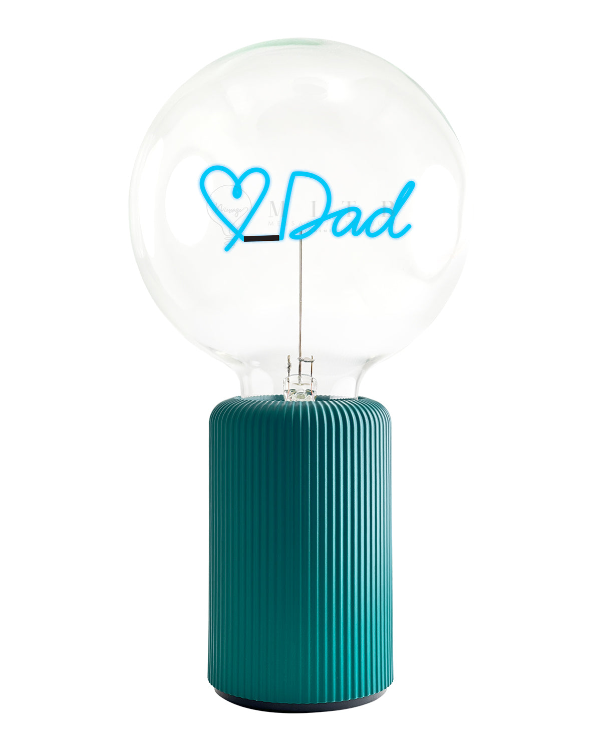 Bulb LOVE DAD Blue with Base Table Lamp PORTABLE Pop Nomad Blue