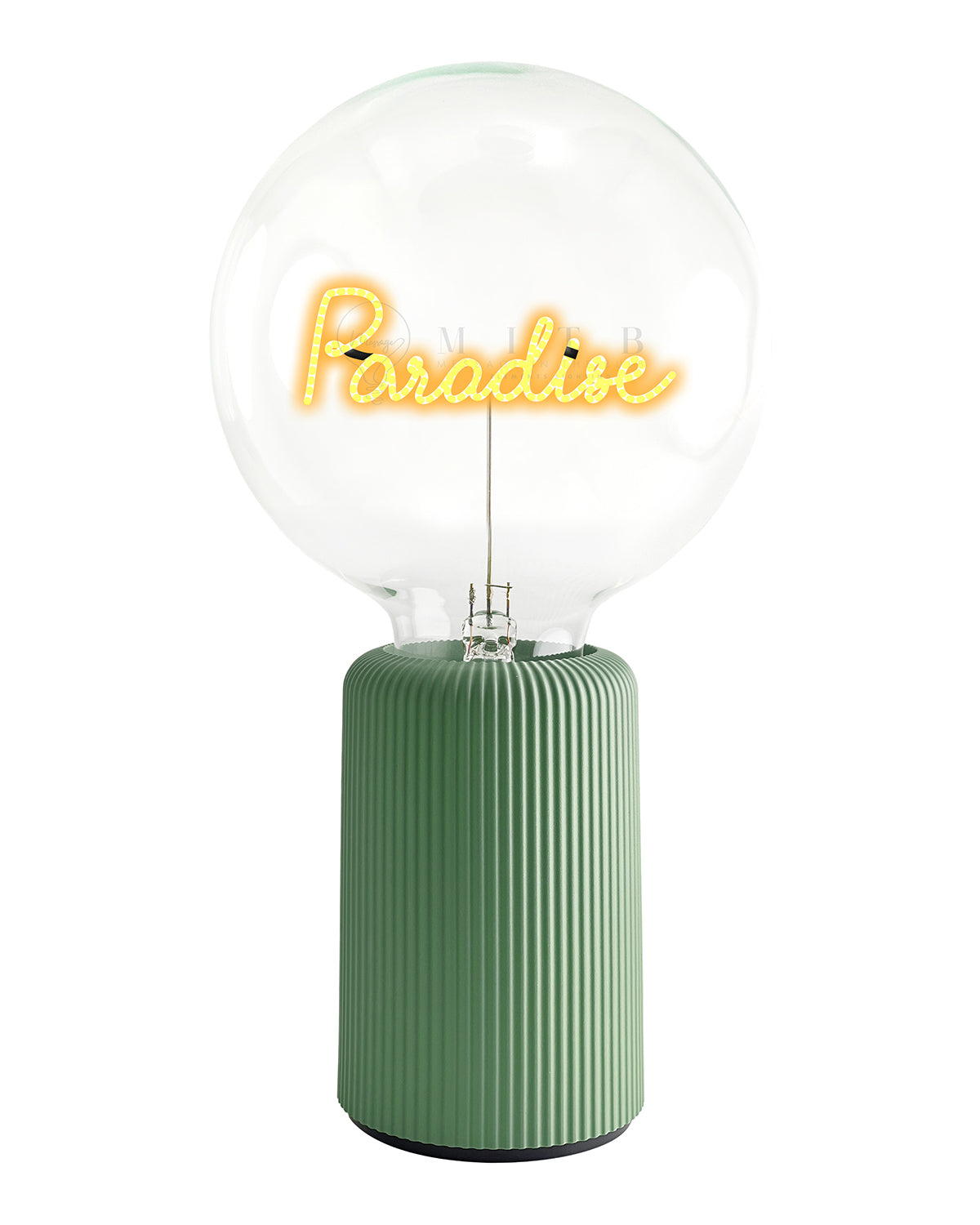 Bulb PARADISE Amber with Base Table Lamp PORTABLE Pop Nomad Emerald