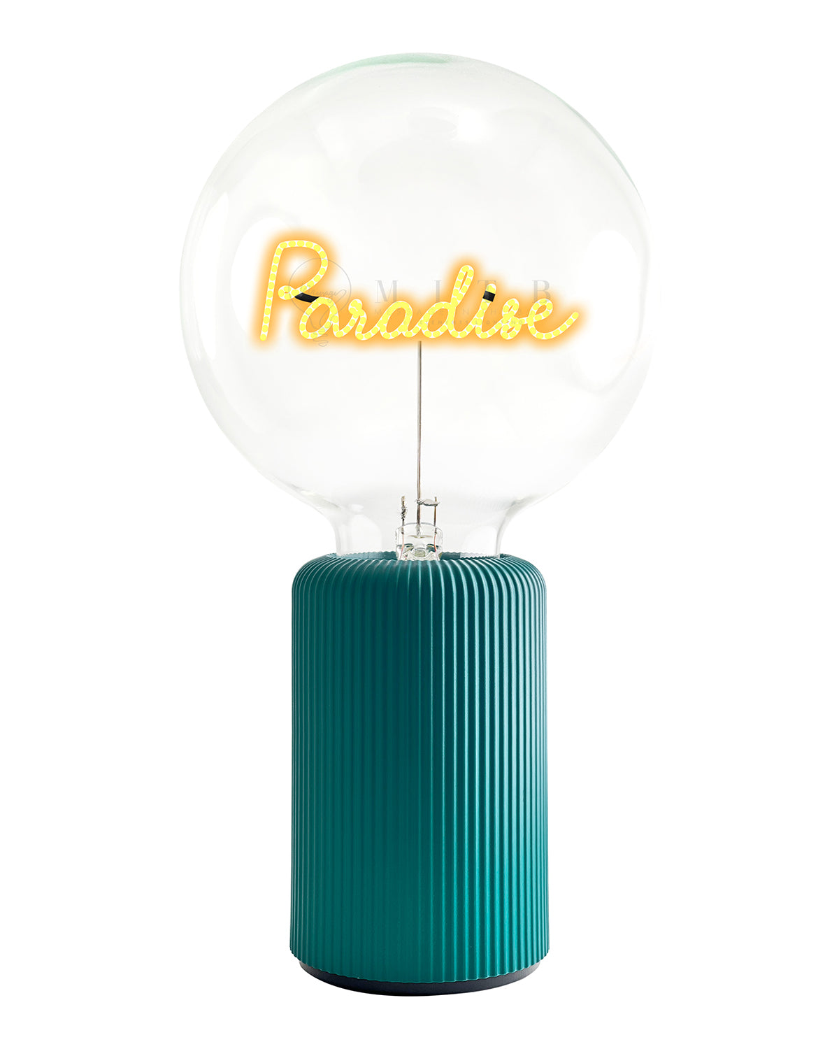 Bulb PARADISE Amber with Base Table Lamp PORTABLE Pop Nomad Emerald