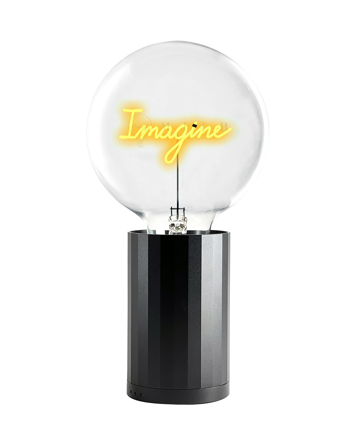 Bulb IMAGINE  Amber with Base Table Lamp PORTABLE Black