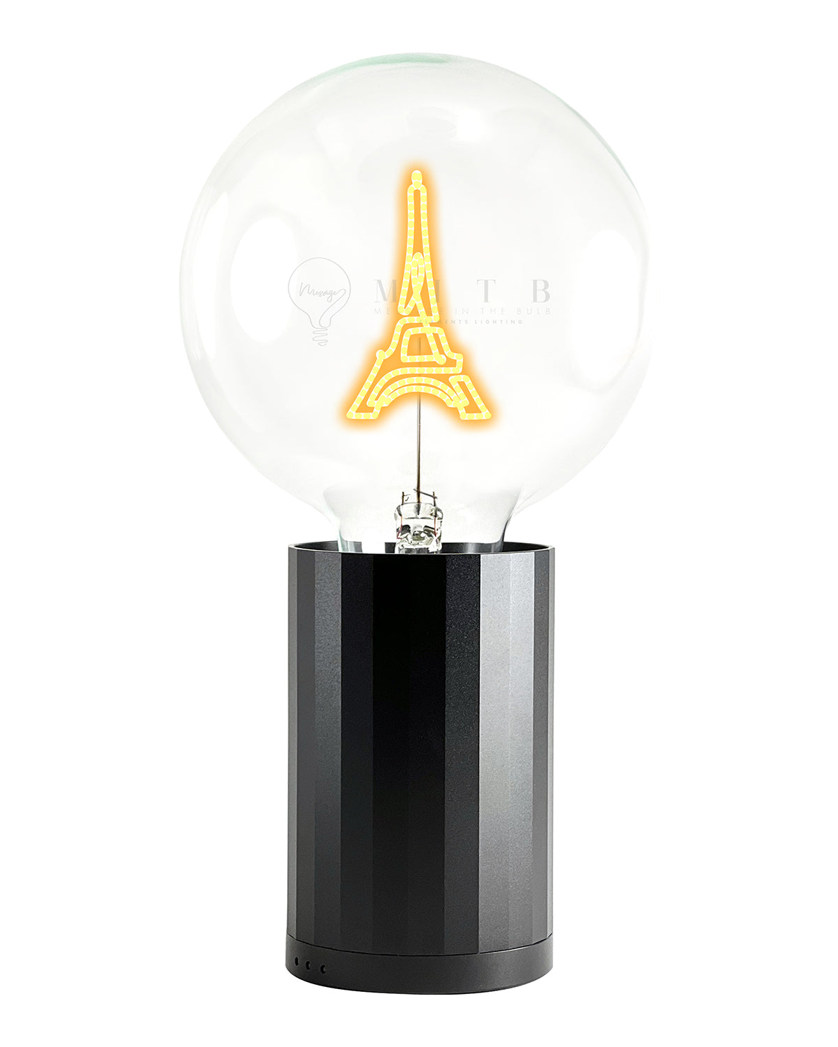 Bulb EIFFEL TOWER Amber with Base Table Lamp PORTABLE Rose Gold