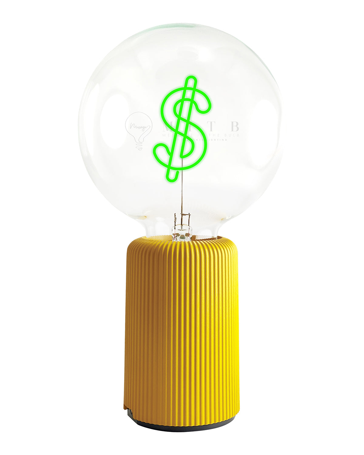 Bulb DOLLAR Green with Base Table Lamp PORTABLE Pop Nomad White