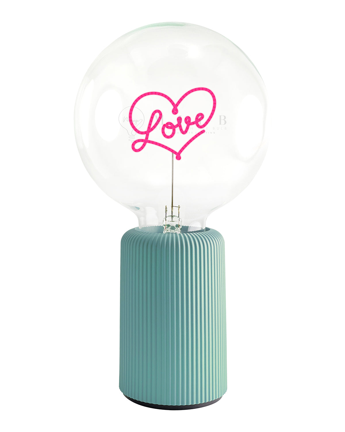 Bulb LOVE Red with Base Table Lamp PORTABLE Pop Nomad Pink