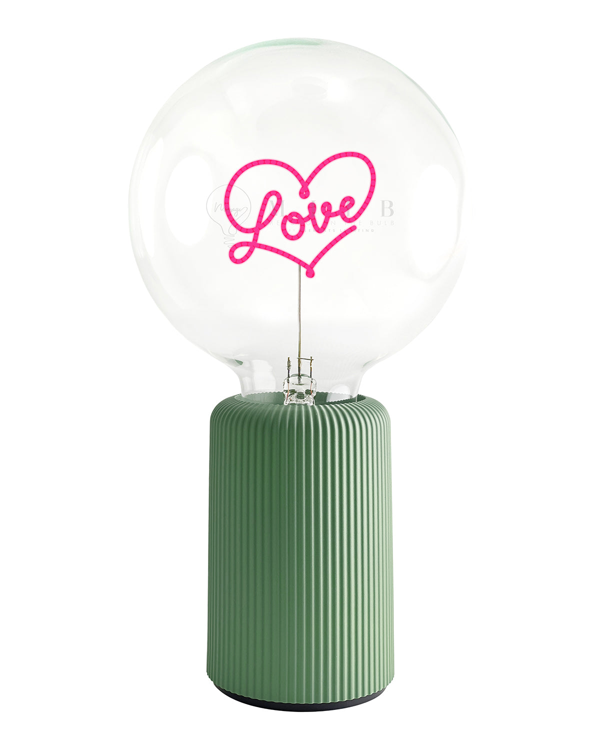 Bulb LOVE Red with Base Table Lamp PORTABLE Pop Nomad Pink