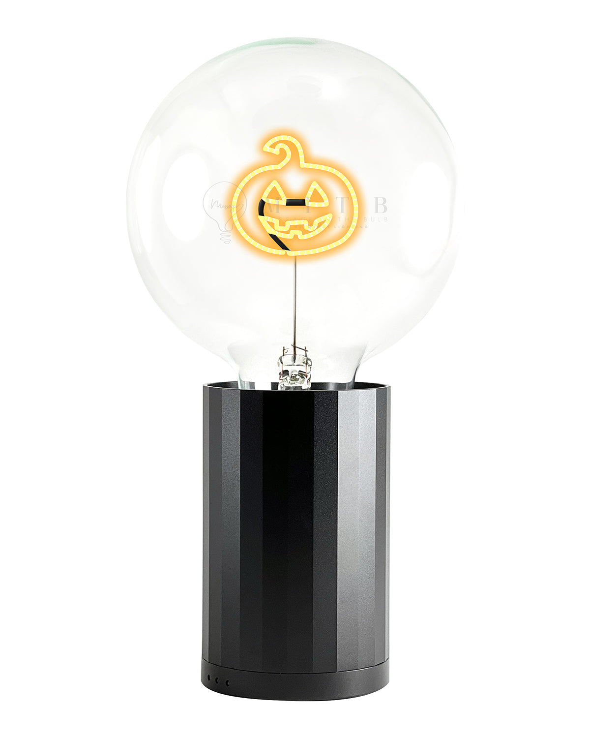 Bulb HALLOWEEN PUMPKIN Amber with Base Table Lamp PORTABLE Rose Gold