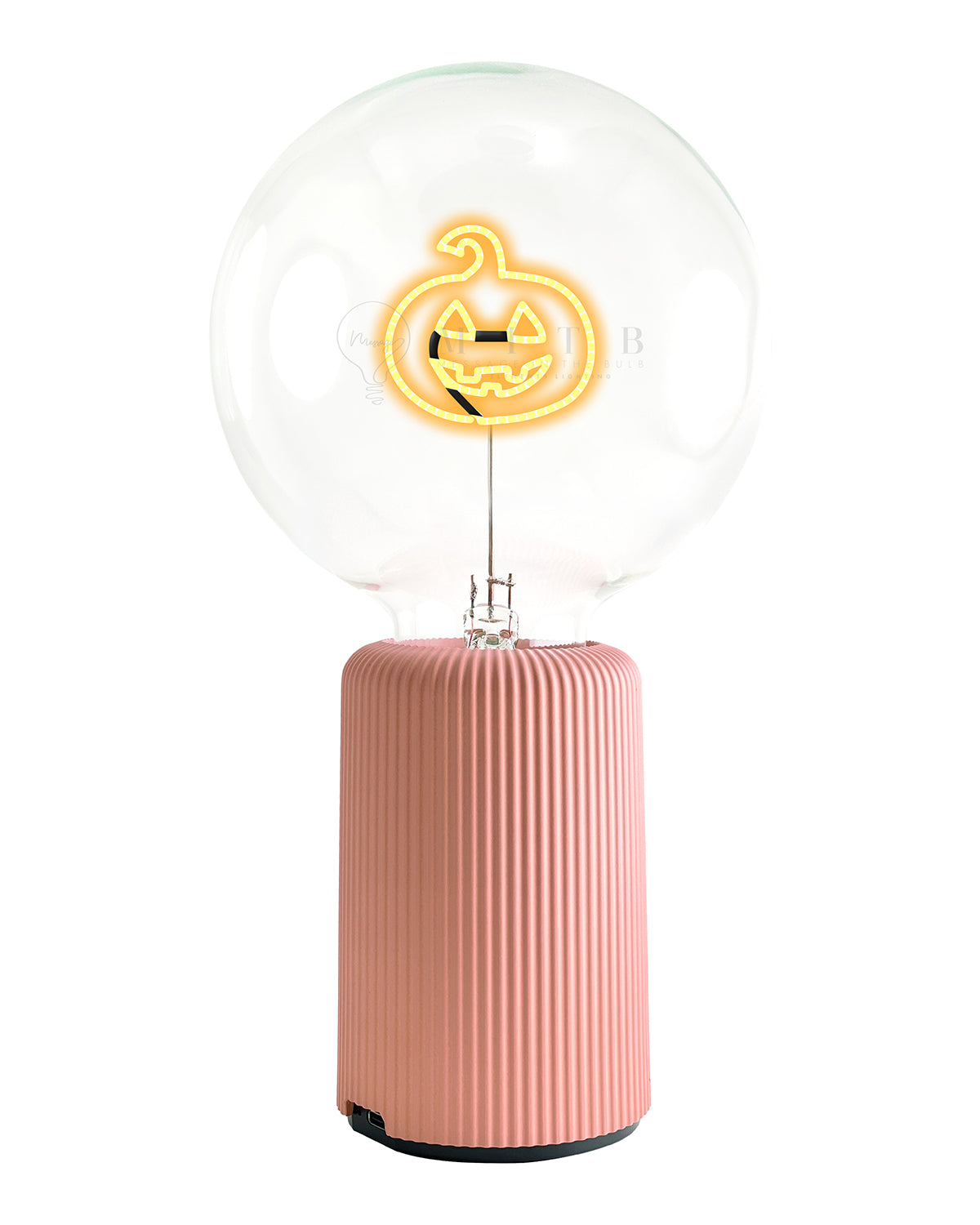 Bulb HALLOWEEN PUMPKIN Amber with Base Table Lamp PORTABLE Pop Nomad