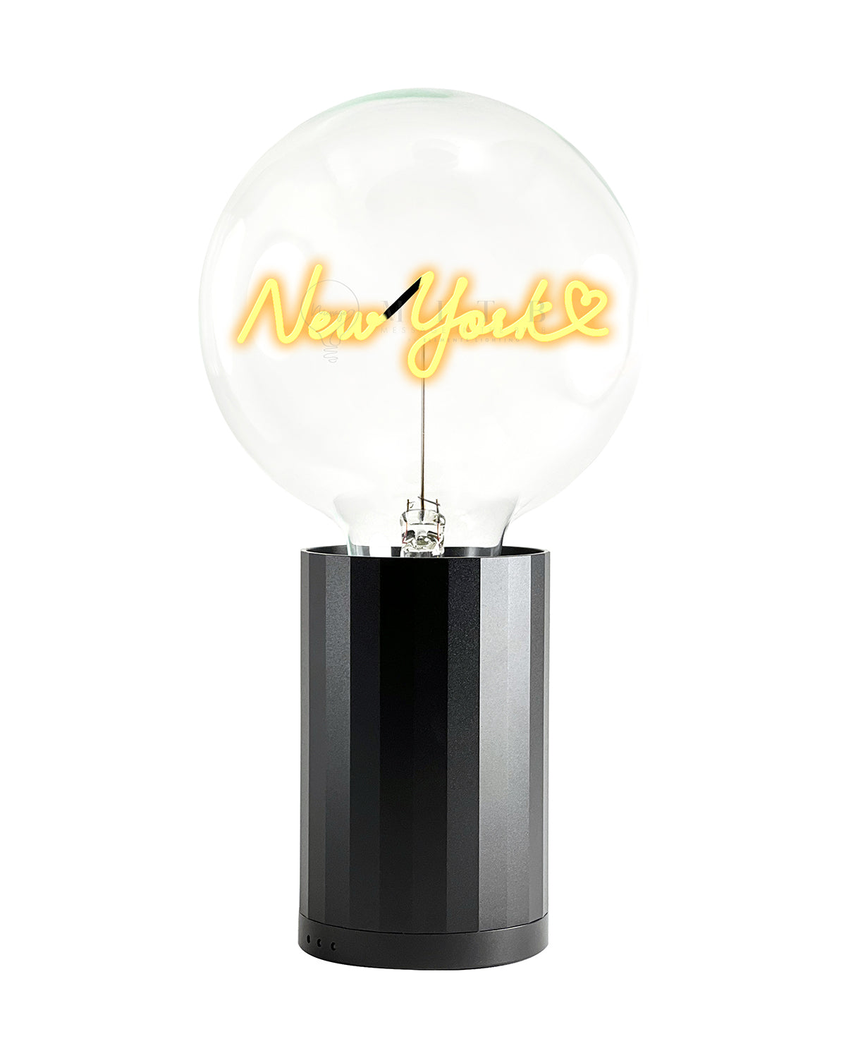 Bulb LOVE NEW YORK  Amber with Base Table Lamp PORTABLE Rose Gold