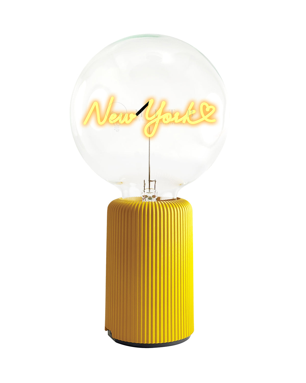Bulb LOVE NEW YORK  Amber with Base Table Lamp PORTABLE Pop Nomad Olive