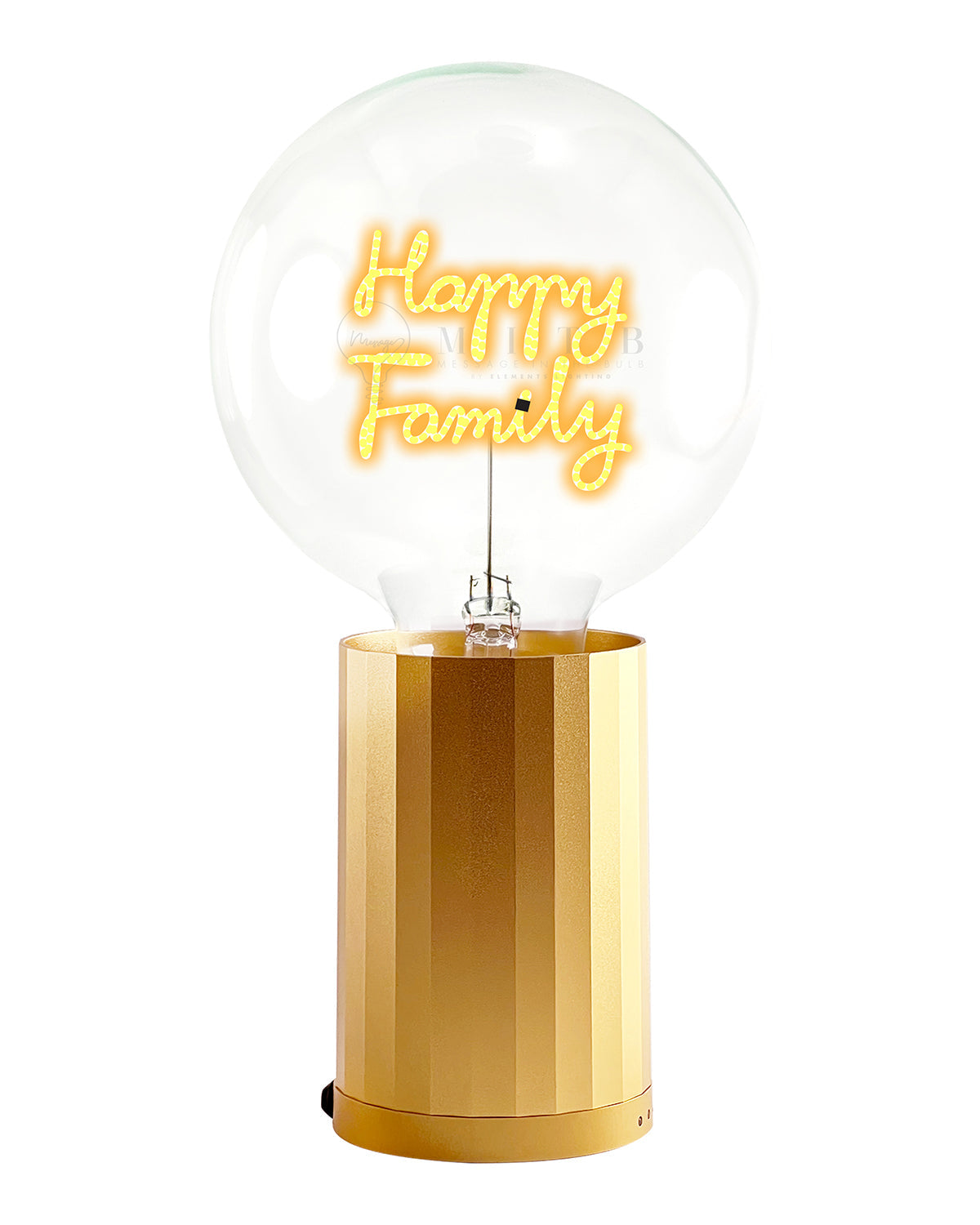 Bulb HAPPY FAMILY Amber with Base Table Lamp PORTABLE Black