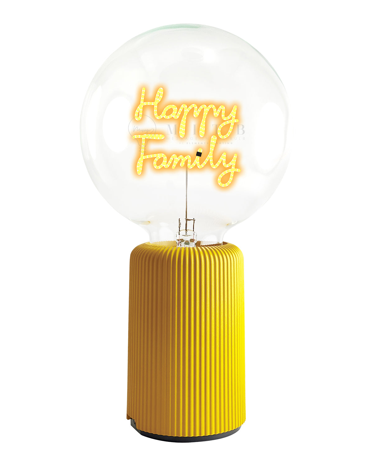 Bulb HAPPY FAMILY Amber with Base Table Lamp PORTABLE Pop Nomad White