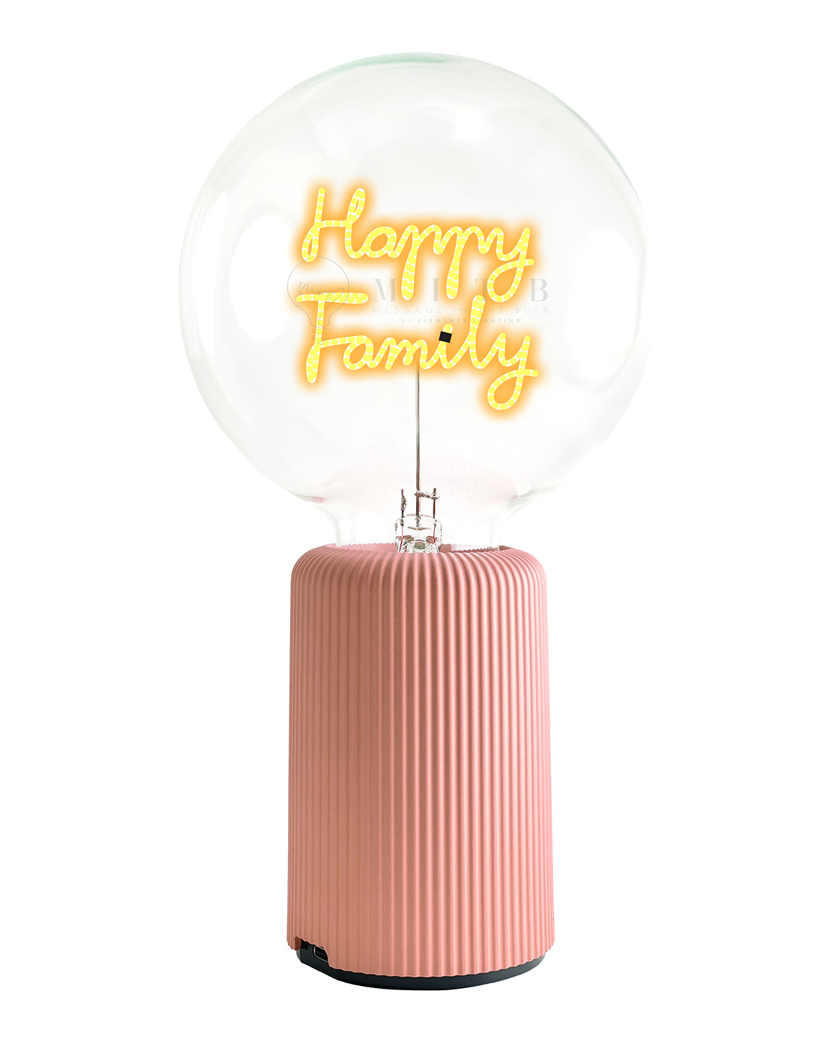 Bulb HAPPY FAMILY Amber with Base Table Lamp PORTABLE Pop Nomad White