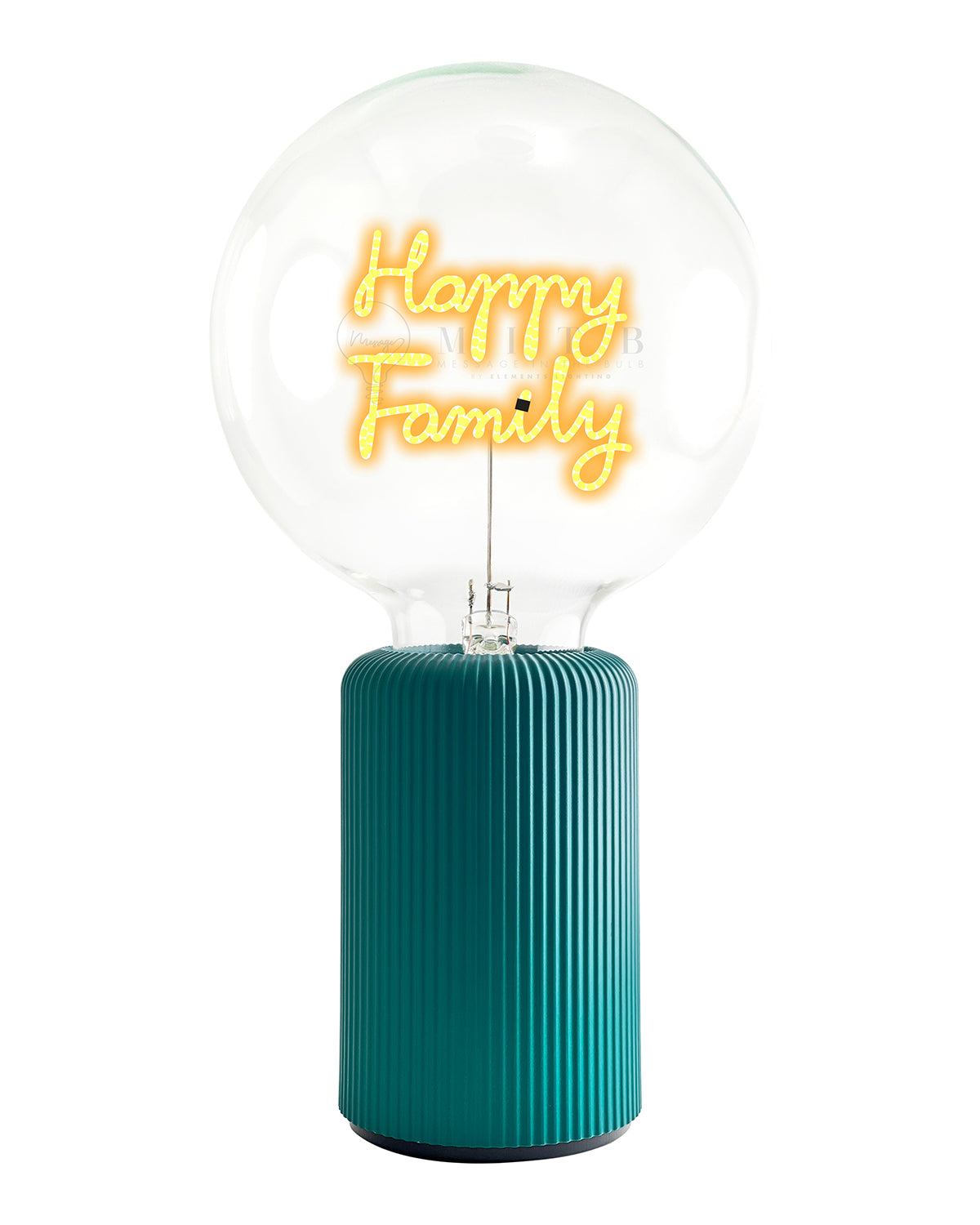 Bulb HAPPY FAMILY Amber with Base Table Lamp PORTABLE Pop Nomad White