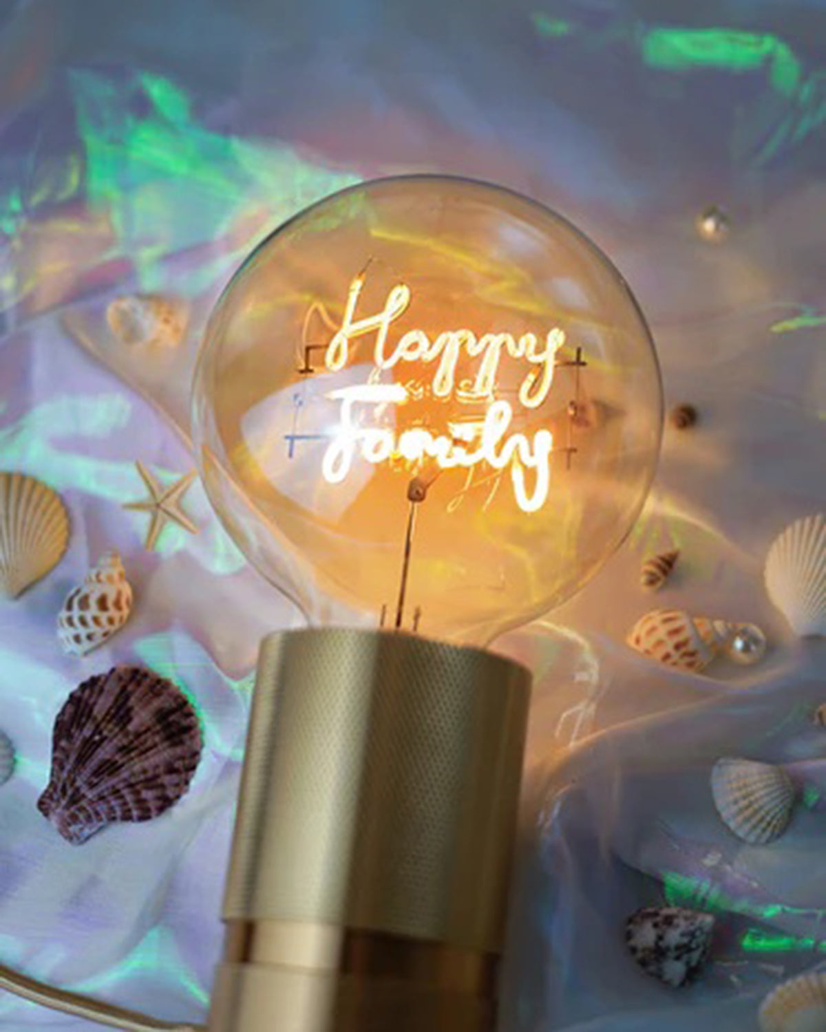 Bulb HAPPY FAMILY Amber with Base Table Lamp PORTABLE Pop Nomad White
