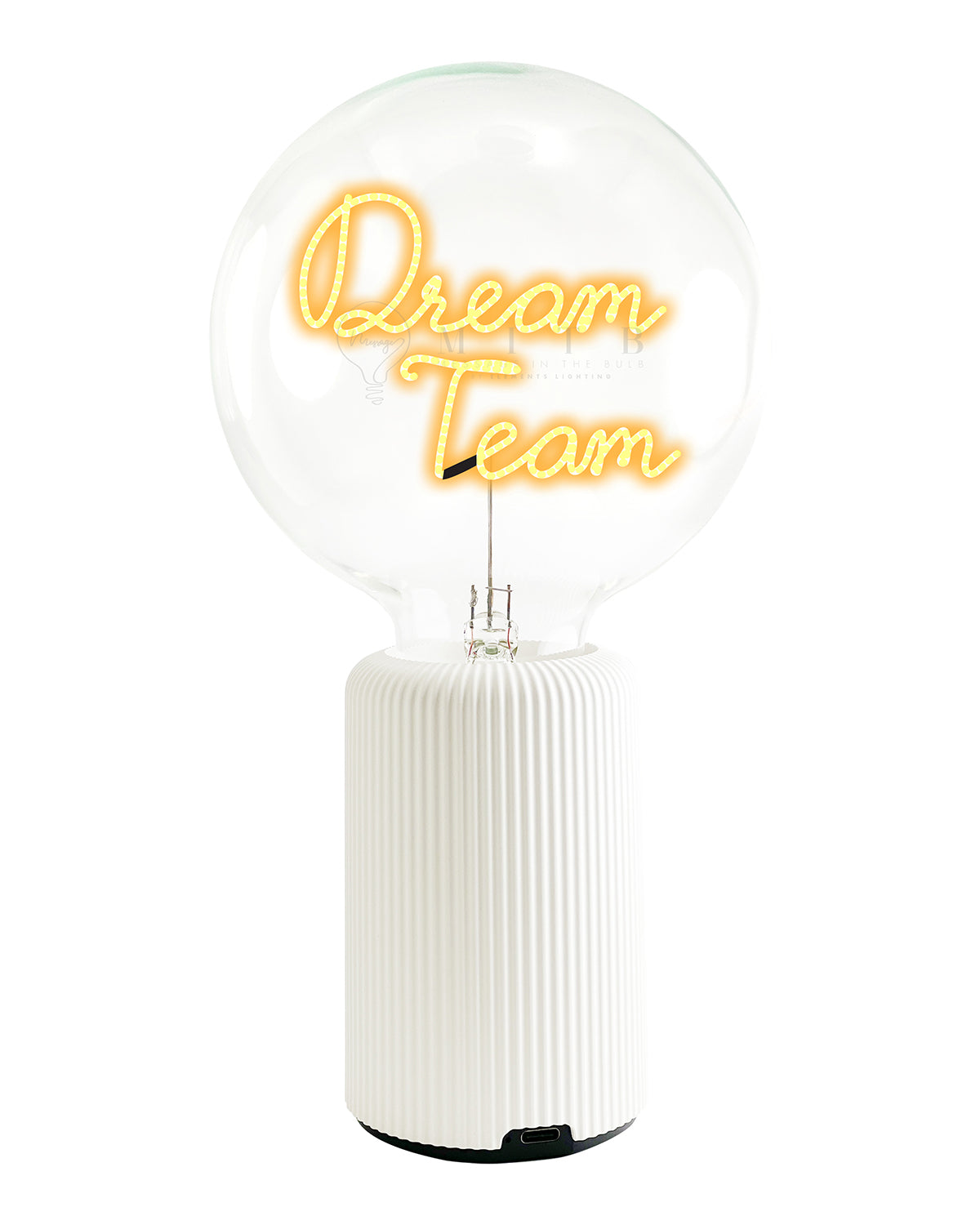 Bulb DREAM TEAM Amber with Base Table Lamp PORTABLE Pop Nomad Yellow