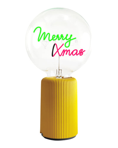 Bulb MERRY XMAS Green/ Red with Base Table Lamp PORTABLE Pop Nomad
