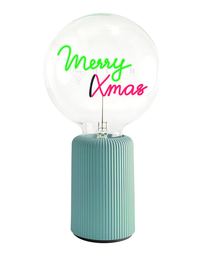 Bulb MERRY XMAS Green/ Red with Base Table Lamp PORTABLE Pop Nomad