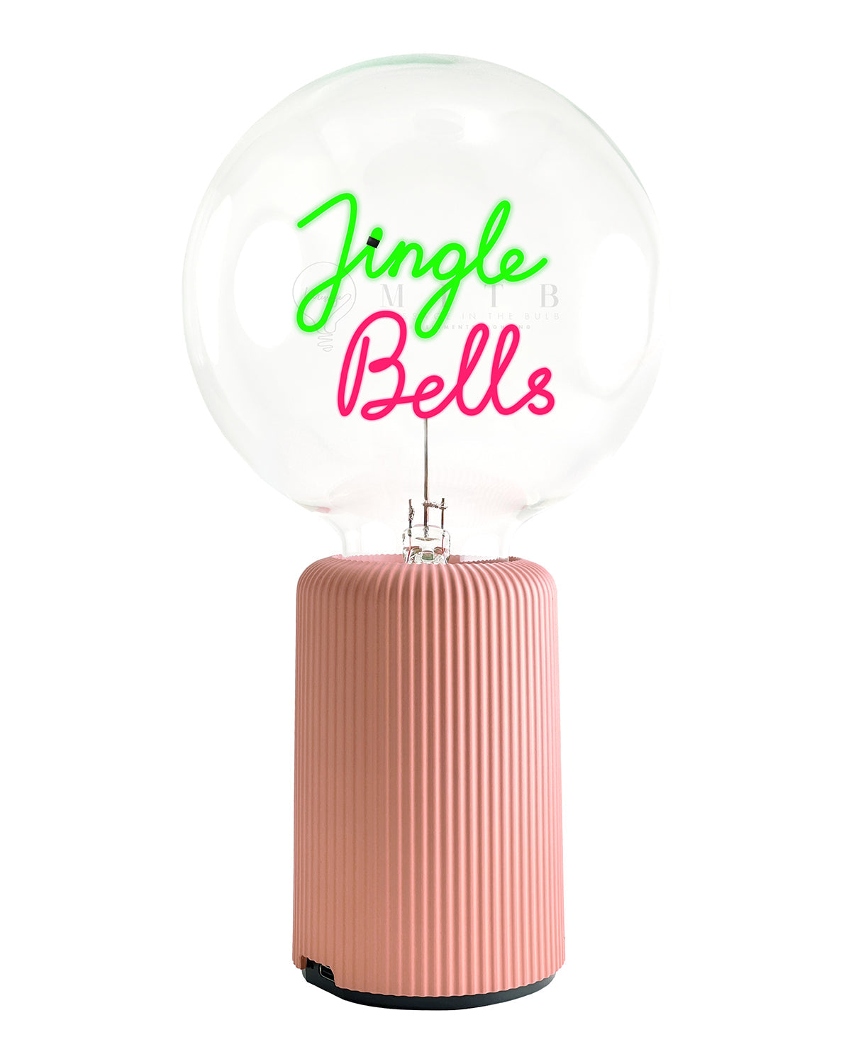 Bulb JINGLE BELLS Green/ Red with Base Table Lamp PORTABLE Pop Nomad Pink