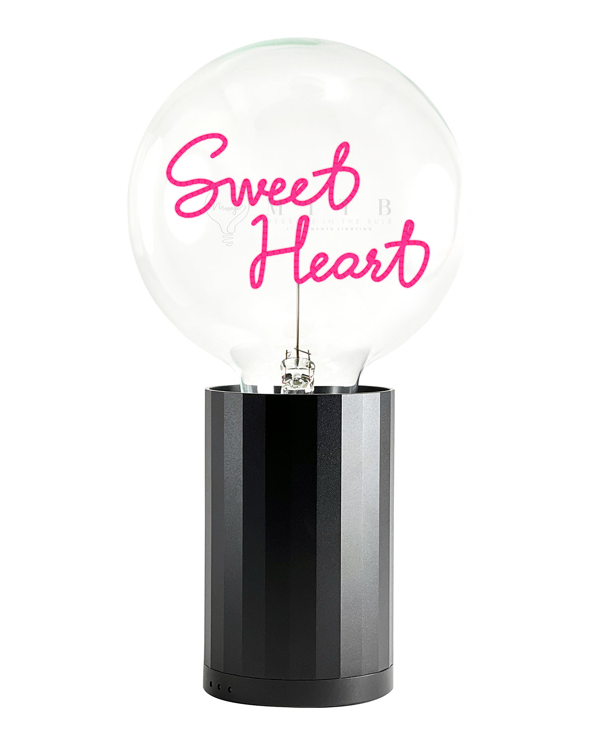 Bulb SWEET HEART Red with Base Table Lamp PORTABLE Rose Gold