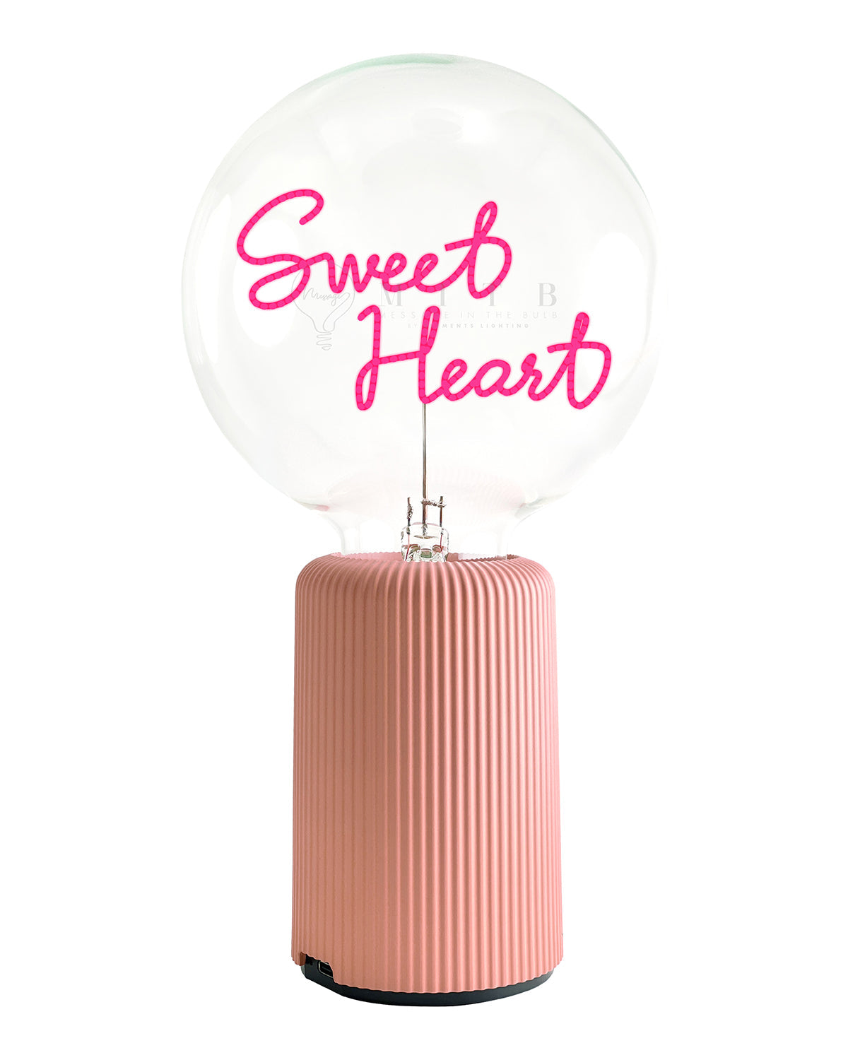 Bulb SWEET HEART Red with Base Table Lamp PORTABLE Pop Nomad