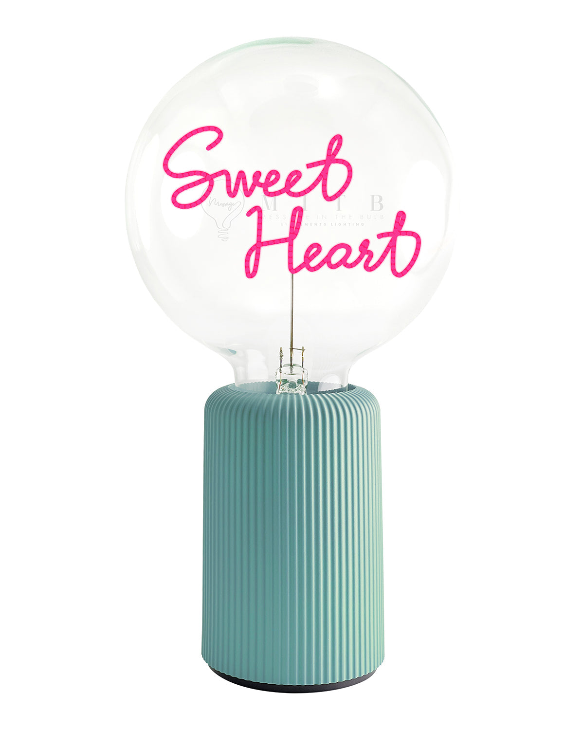 Bulb SWEET HEART Red with Base Table Lamp PORTABLE Pop Nomad White