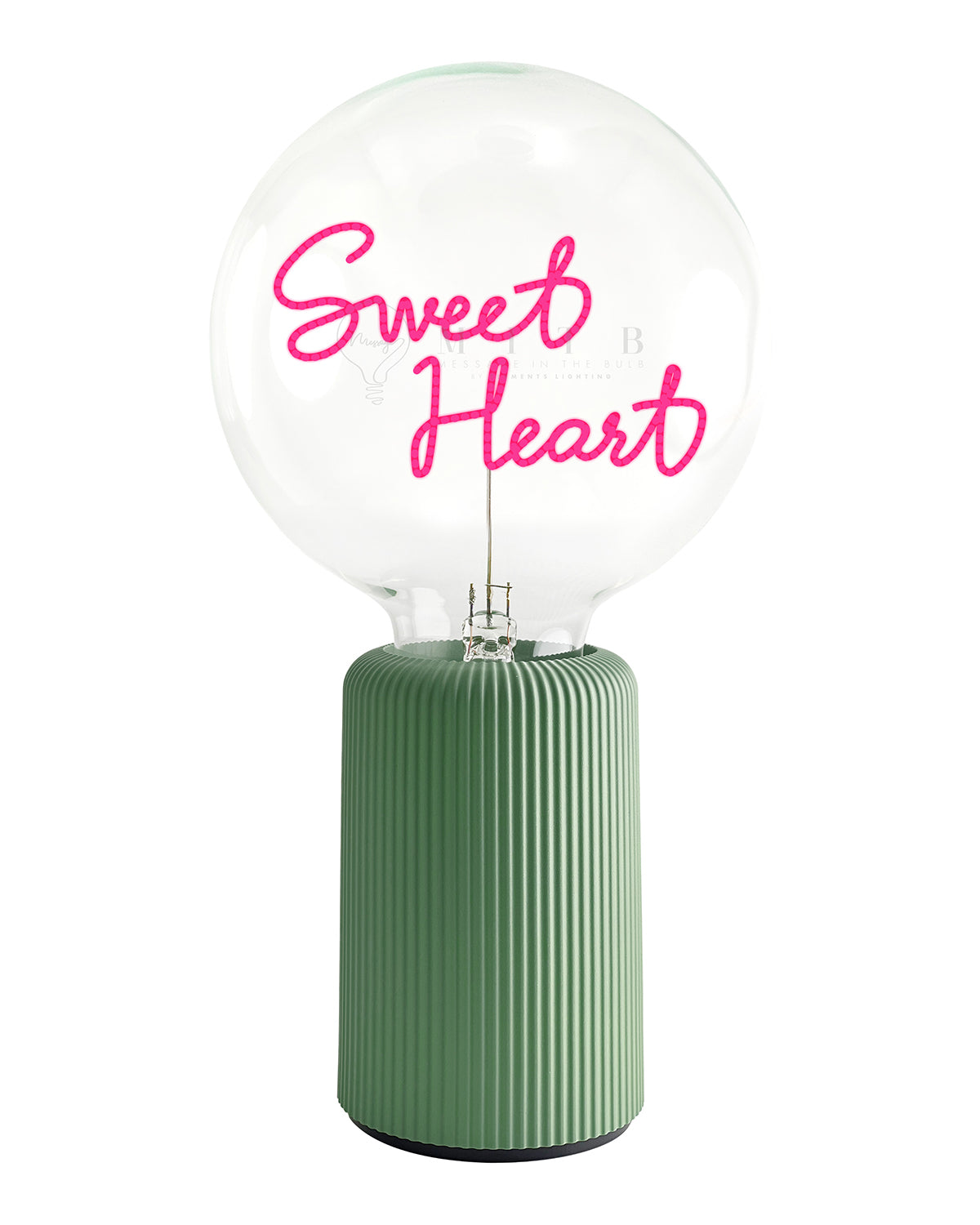 Bulb SWEET HEART Red with Base Table Lamp PORTABLE Pop Nomad White