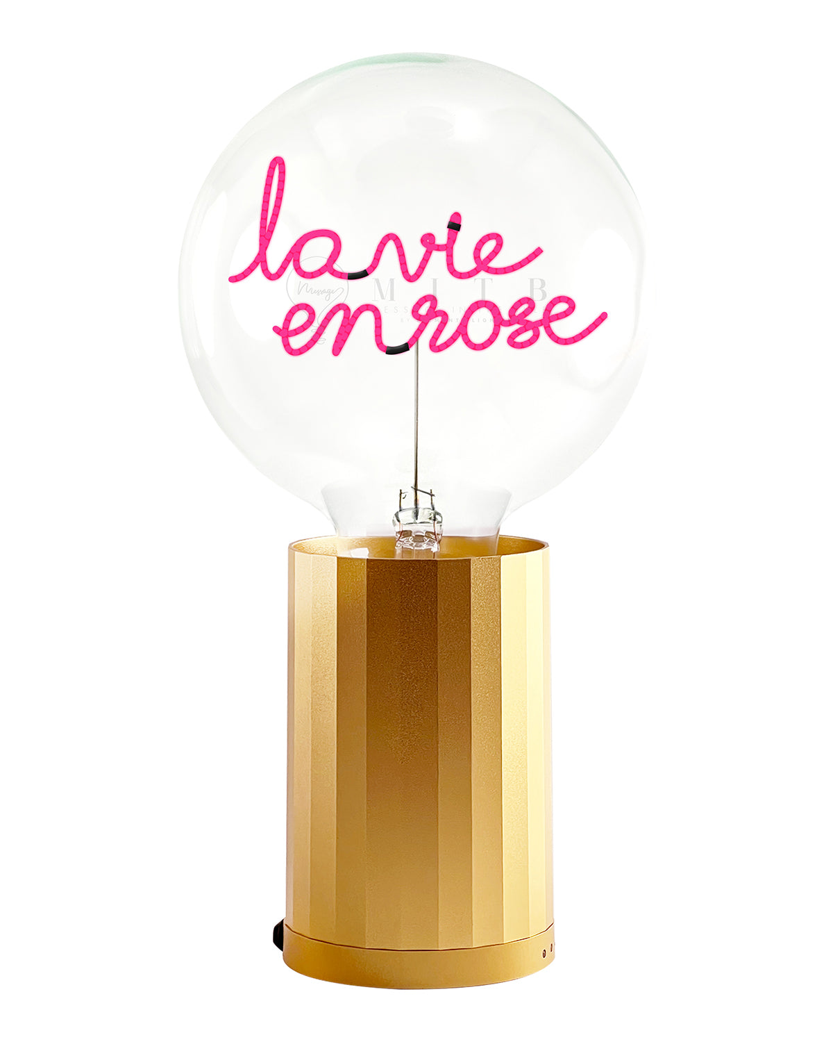 Bulb LA VIE EN ROSE Red with Base Table Lamp PORTABLE Black