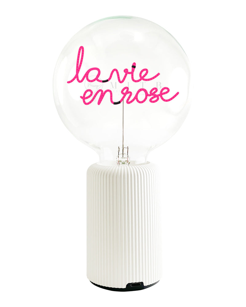 Bulb LA VIE EN ROSE Red with Base Table Lamp PORTABLE Pop Nomad
