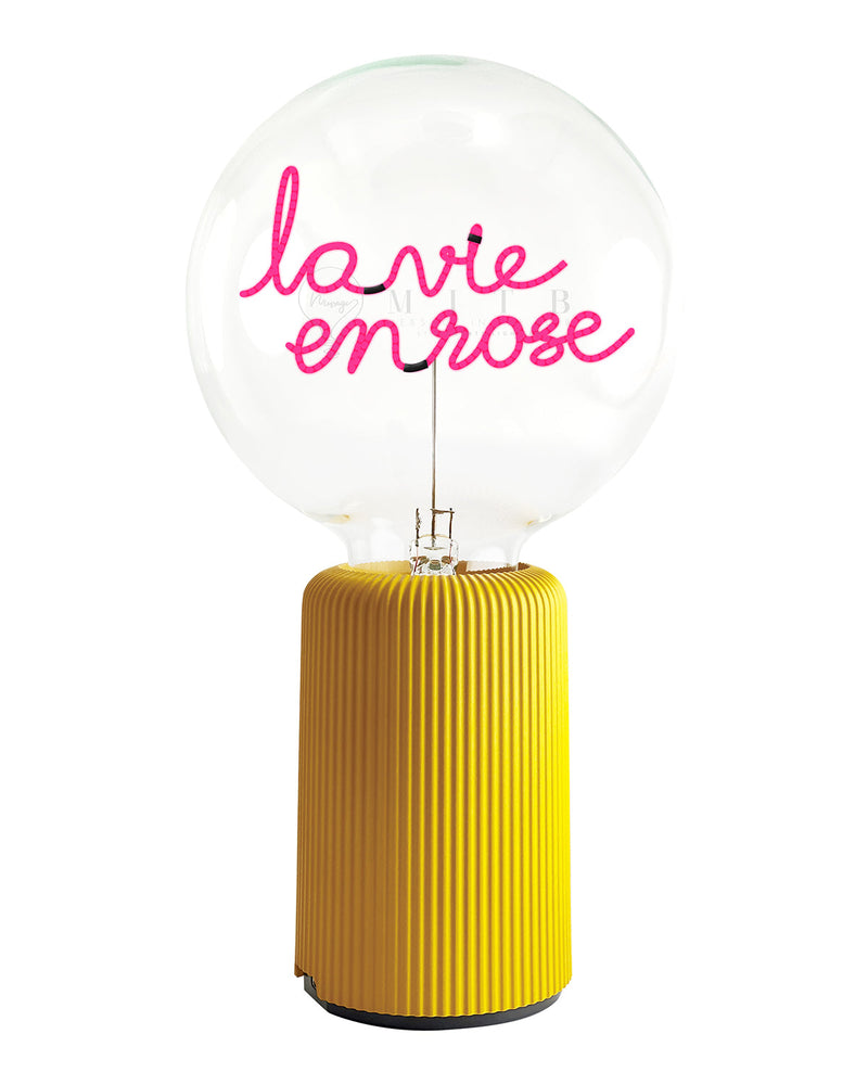 Bulb LA VIE EN ROSE Red with Base Table Lamp PORTABLE Pop Nomad