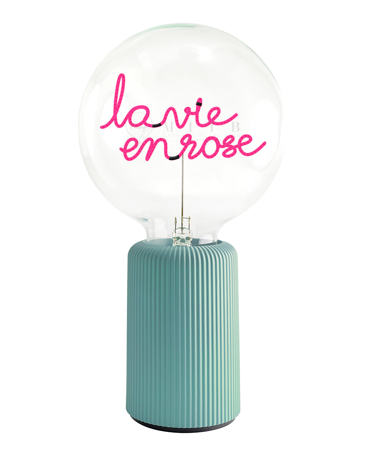 Bulb LA VIE EN ROSE Red with Base Table Lamp PORTABLE Pop Nomad Emerald
