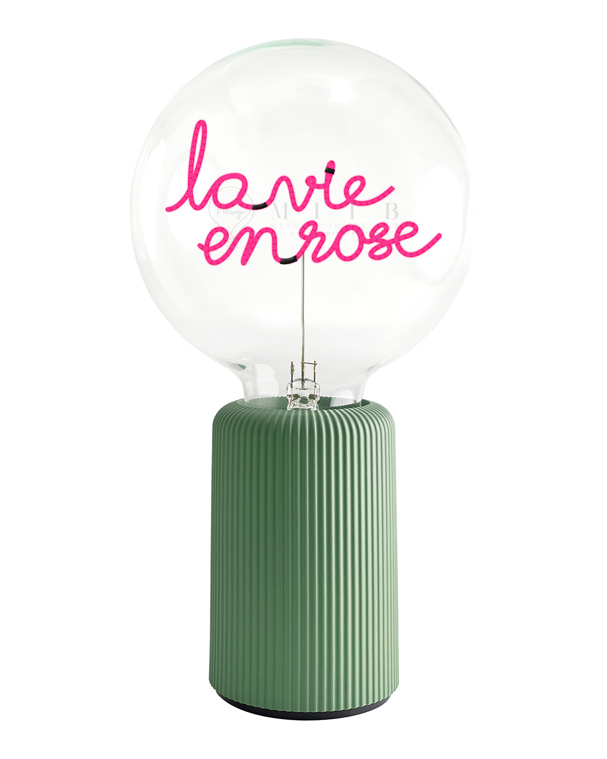 Bulb LA VIE EN ROSE Red with Base Table Lamp PORTABLE Pop Nomad Olive