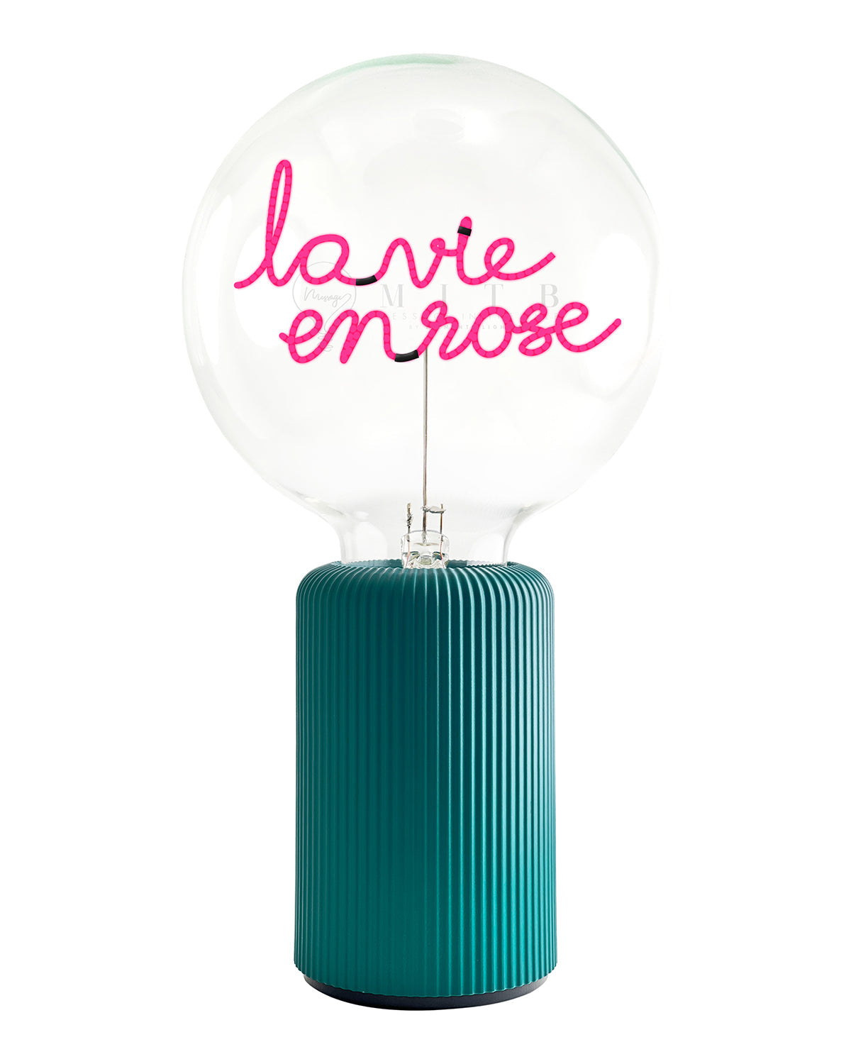 Bulb LA VIE EN ROSE Red with Base Table Lamp PORTABLE Pop Nomad Emerald