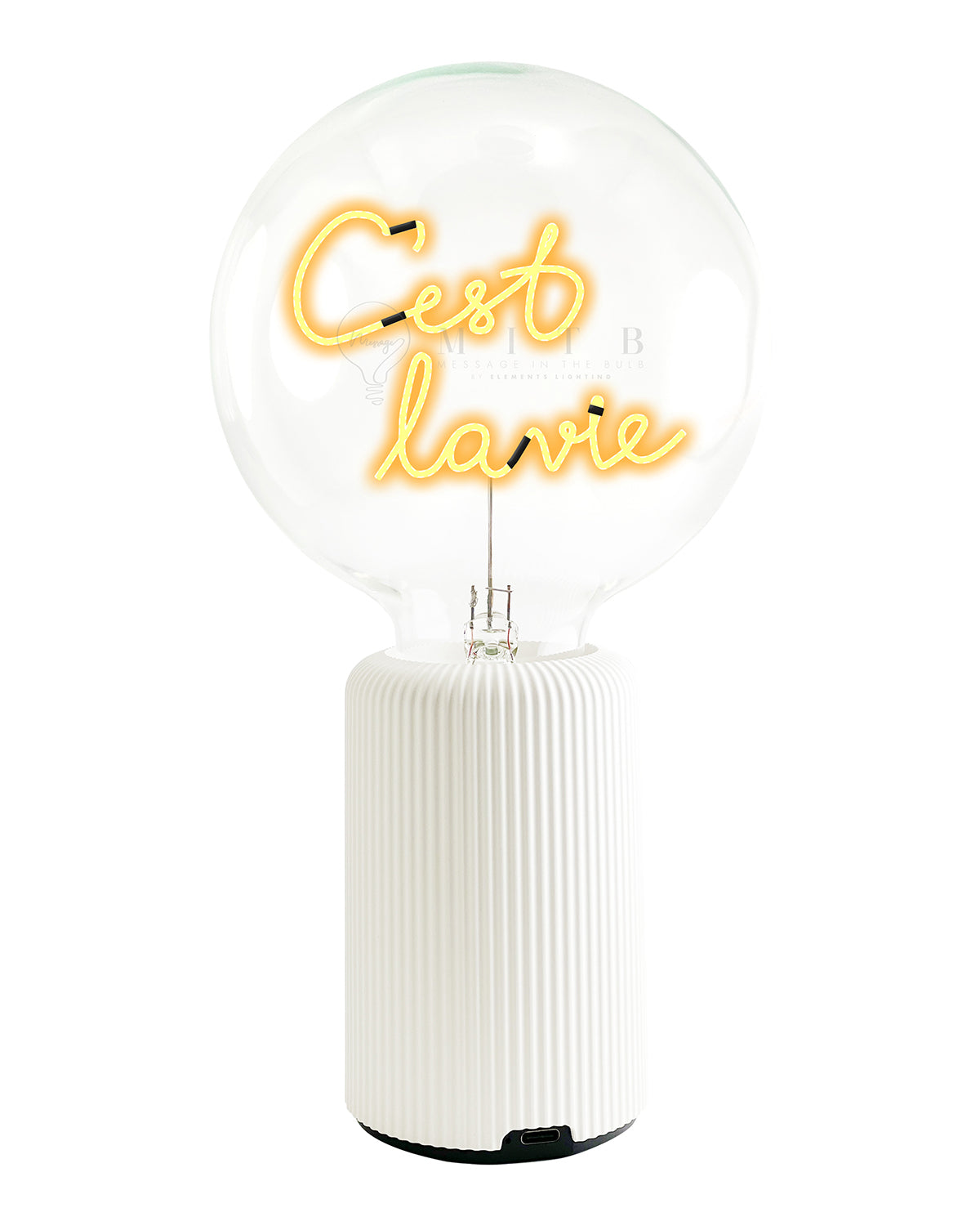 Bulb C'EST LA VIE Amber with Base Table Lamp PORTABLE Pop Nomad Blue