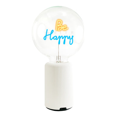 Bulb BE HAPPY Amber/ Blue with Base Table Lamp PORTABLE Pop Nomad