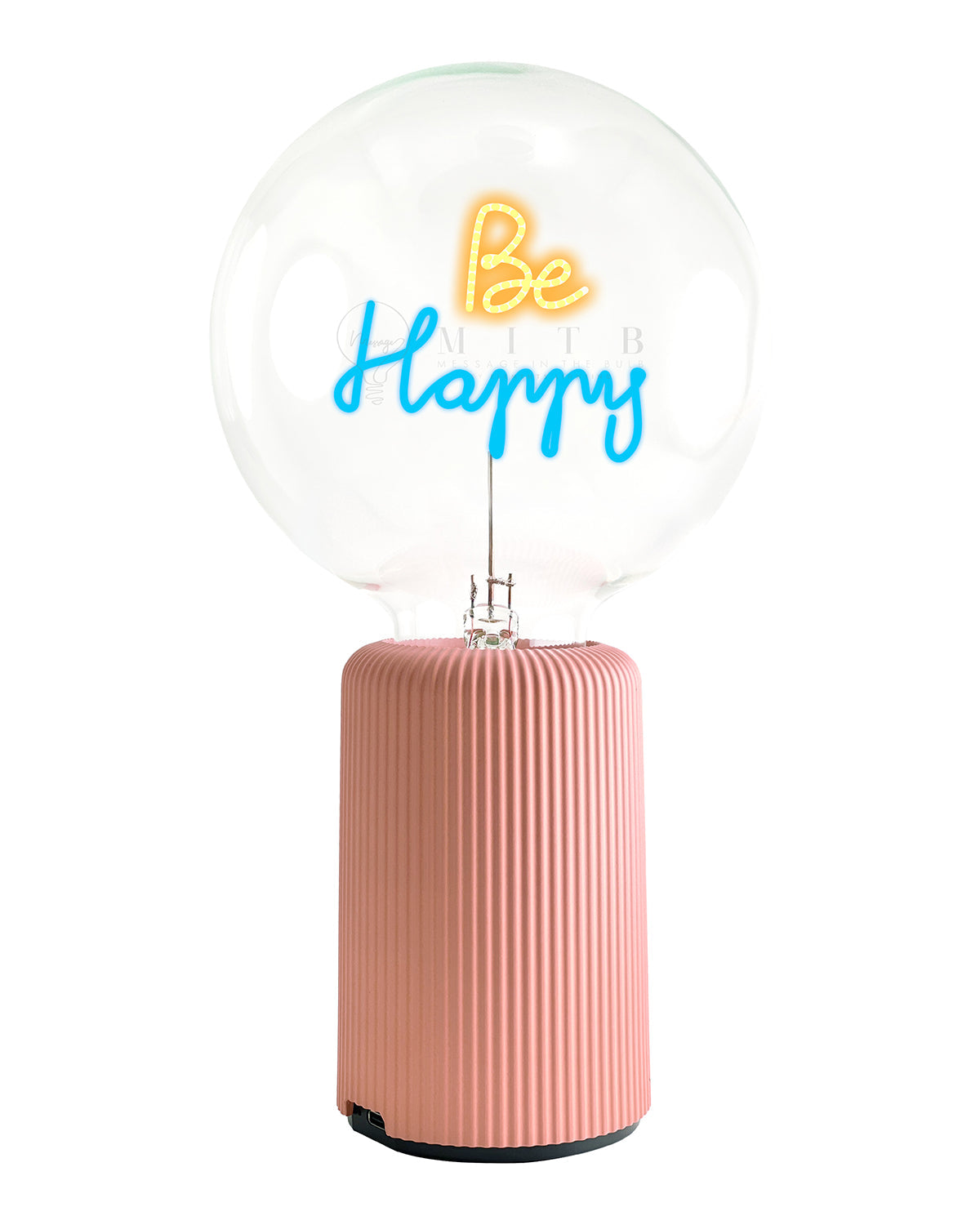 Bulb BE HAPPY Amber/ Blue with Base Table Lamp PORTABLE Pop Nomad Yellow