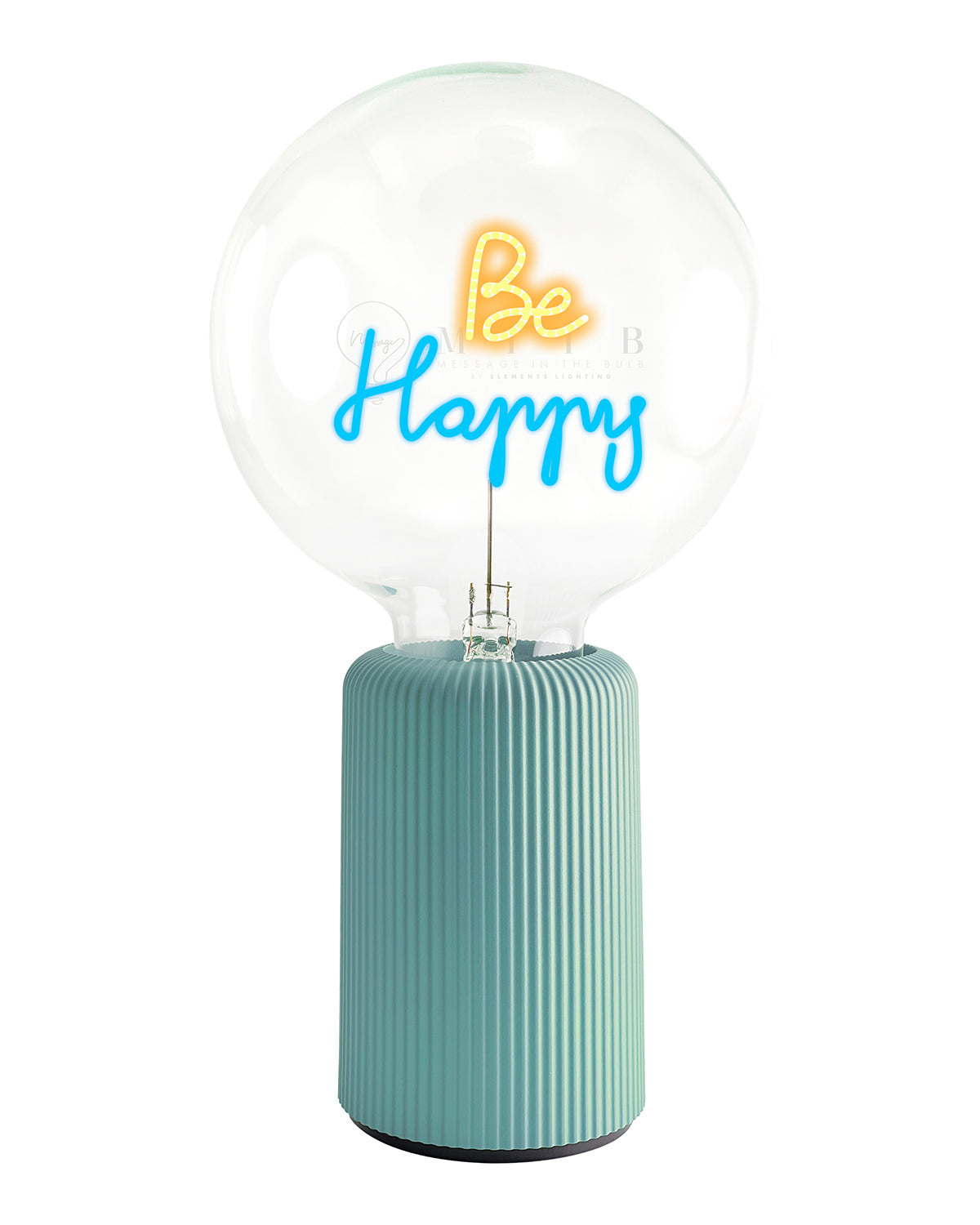 Bulb BE HAPPY Amber/ Blue with Base Table Lamp PORTABLE Pop Nomad White