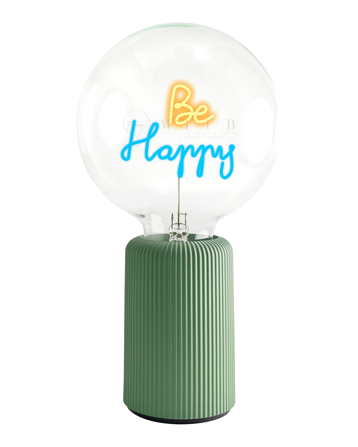 Bulb BE HAPPY Amber/ Blue with Base Table Lamp PORTABLE Pop Nomad Yellow