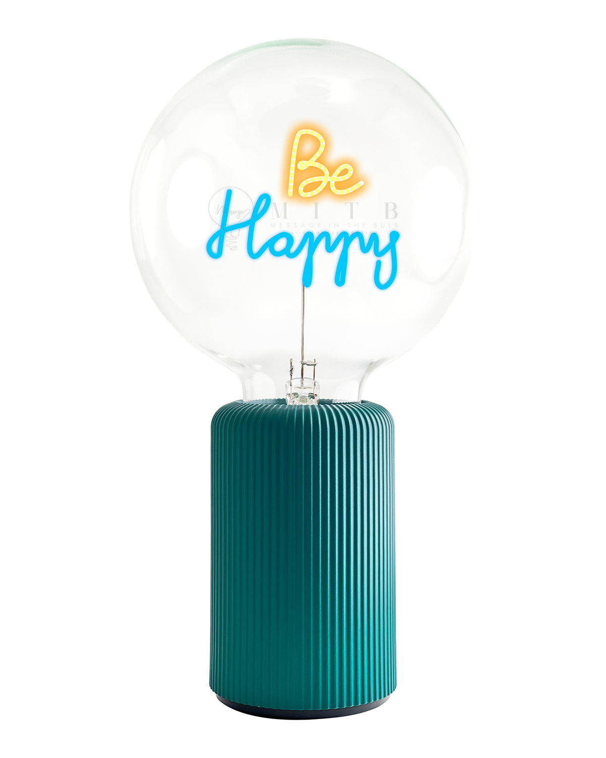 Bulb BE HAPPY Amber/ Blue with Base Table Lamp PORTABLE Pop Nomad White