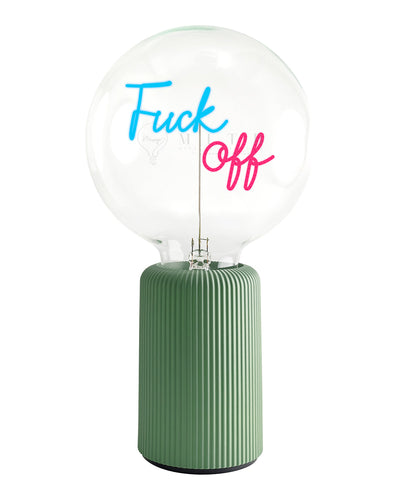 Bulb FUCK OFF Blue/ Red with Base Table Lamp PORTABLE Pop Nomad