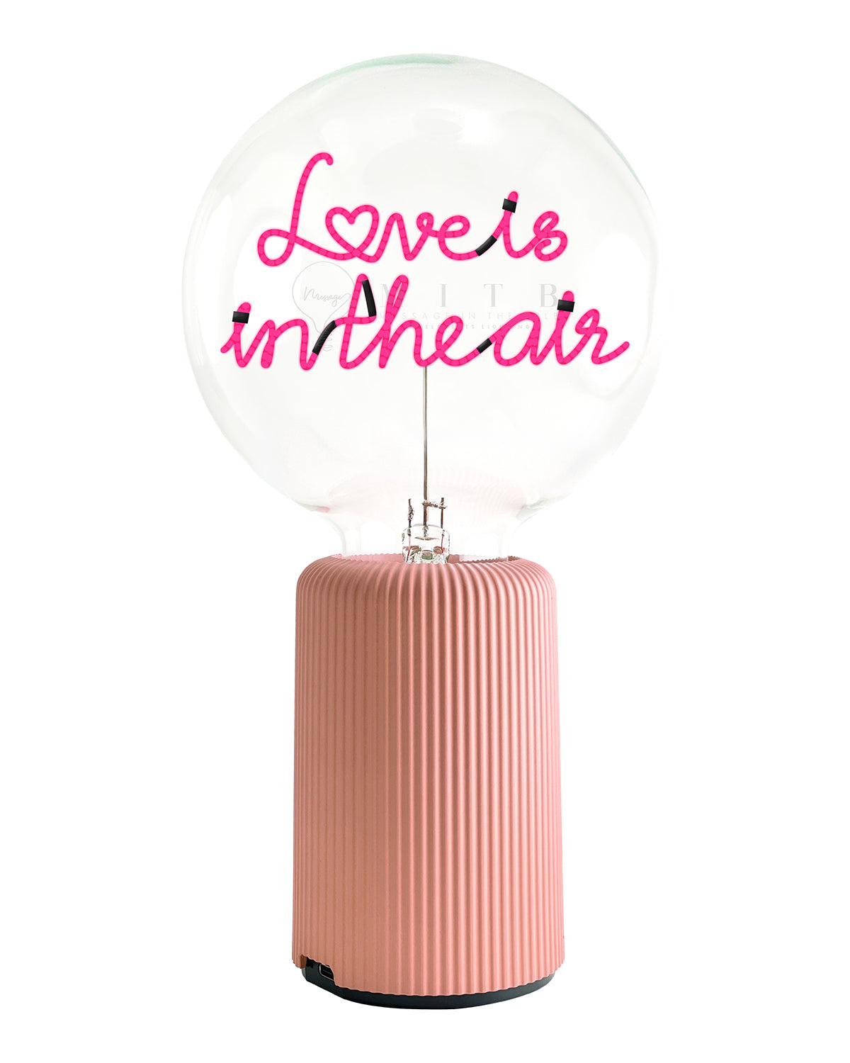 Bulb LOVE IS IN THE AIR Red with Base Table Lamp PORTABLE Pop Nomad Pink