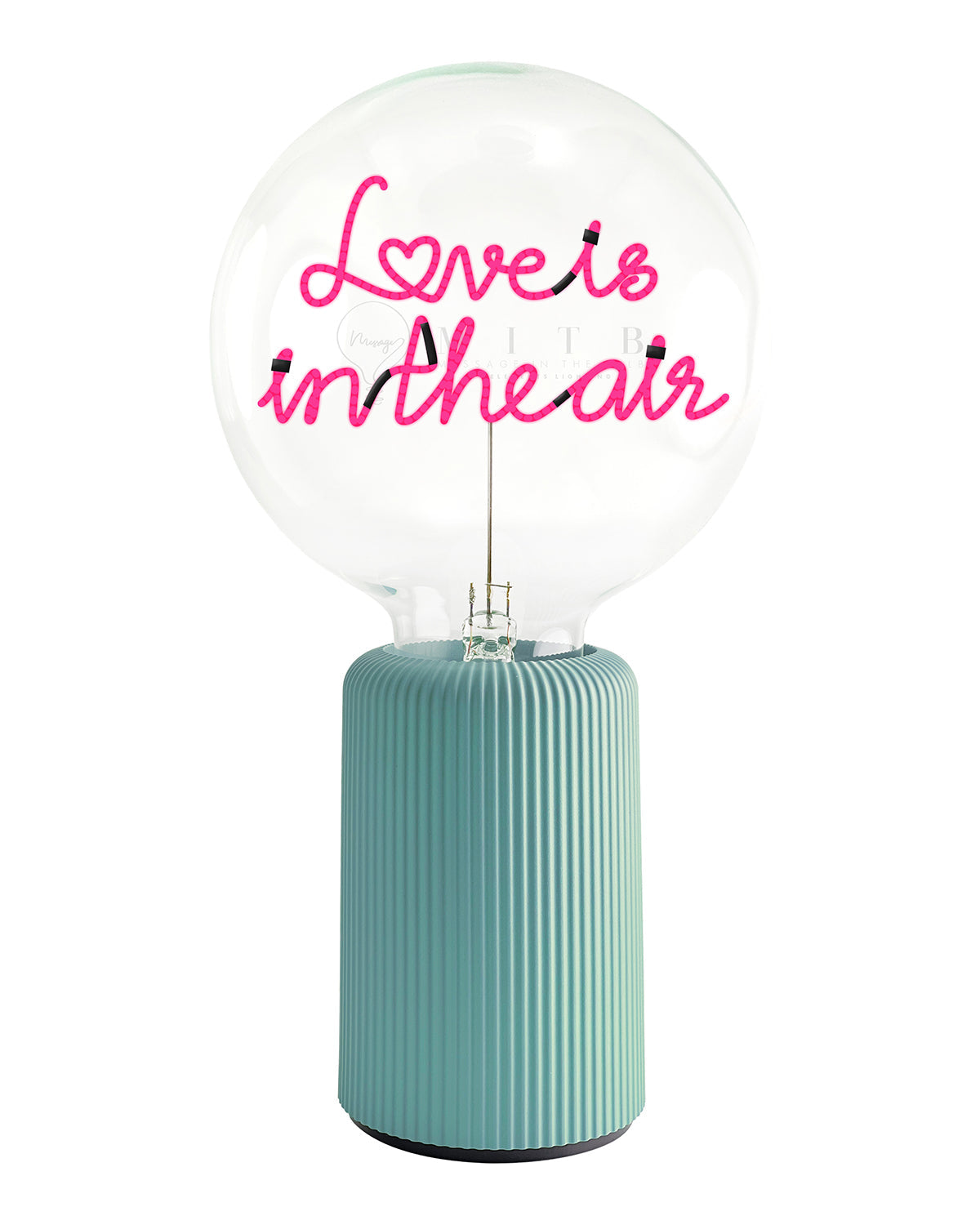 Bulb LOVE IS IN THE AIR Red with Base Table Lamp PORTABLE Pop Nomad