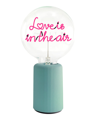 Bulb LOVE IS IN THE AIR Red with Base Table Lamp PORTABLE Pop Nomad