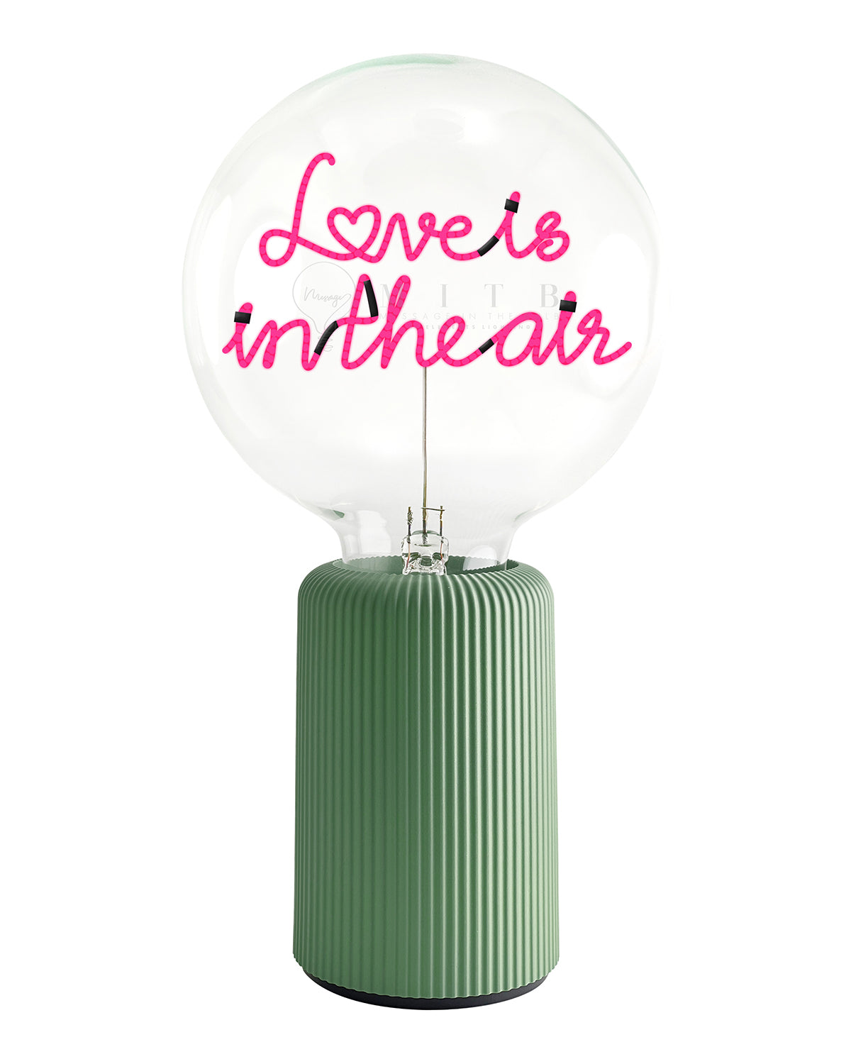 Bulb LOVE IS IN THE AIR Red with Base Table Lamp PORTABLE Pop Nomad Pink
