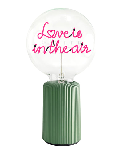 Bulb LOVE IS IN THE AIR Red with Base Table Lamp PORTABLE Pop Nomad